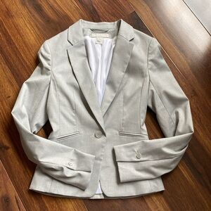 H&M Silvery Gray Blazer Suit Jacket Single Breasted One Button